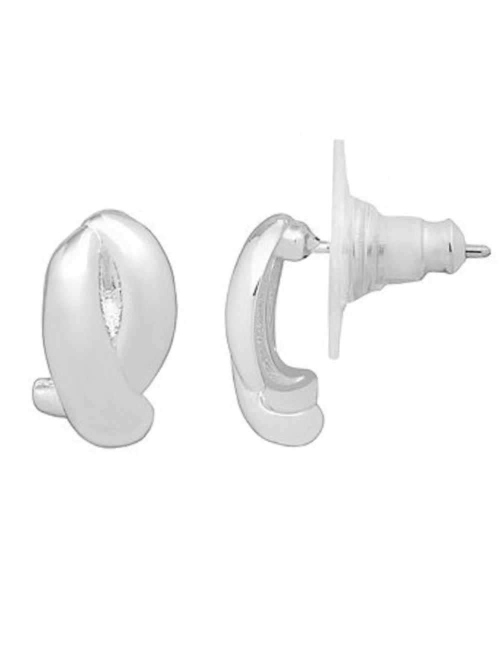 Chunky Sculpted Silver Tone Stud Earrings (NWT)
